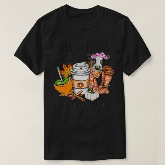 Gewoon een meisje dat van Koeien houdt en van Herf T-shirt (Design voorkant)