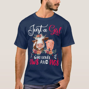 Gewoon een meisje dat van Koeien houdt en Varkens T-shirt