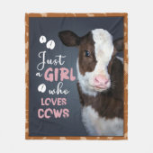 Gewoon een meisje dat van koeien houdt fleece deken (Voorkant)