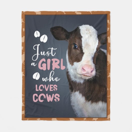 Gewoon een meisje dat van koeien houdt fleece deken (Voorkant)