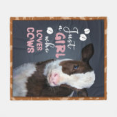 Gewoon een meisje dat van koeien houdt fleece deken (Voorkant (Horizontaal))