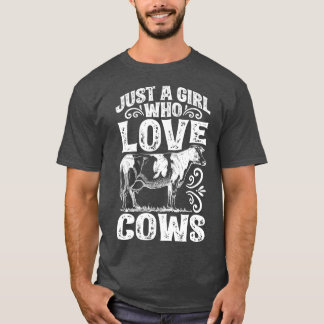 Gewoon een meisje dat van Koeien houdt Funny Koe L T-shirt