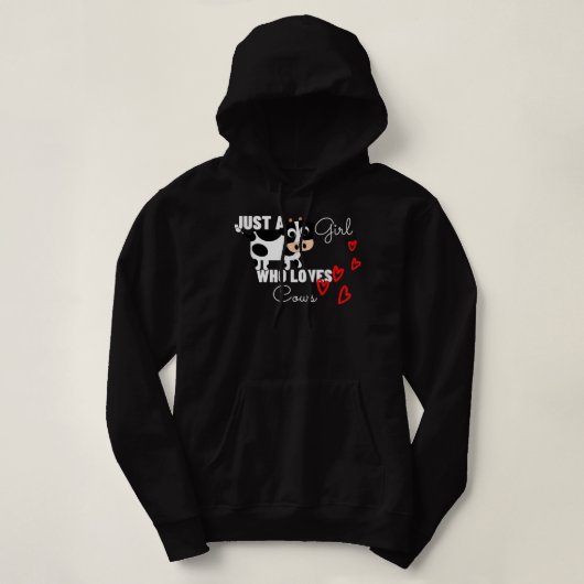 Gewoon een meisje dat van Koeien houdt, grappige b Hoodie (Design voorkant)