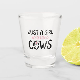 Gewoon Een Meisje Dat Van Koeien Houdt Mooie Koeie Shot Glas
