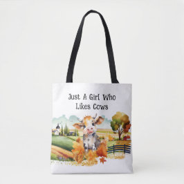 Gewoon een meisje dat van Koeien houdt Tote Bag