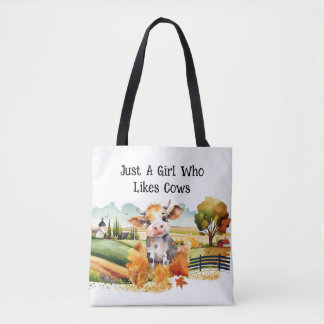 Gewoon een meisje dat van Koeien houdt Tote Bag