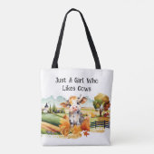Gewoon een meisje dat van Koeien houdt Tote Bag (Achterkant)