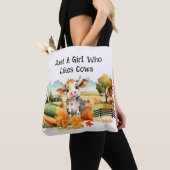 Gewoon een meisje dat van Koeien houdt Tote Bag (Dichtbij)