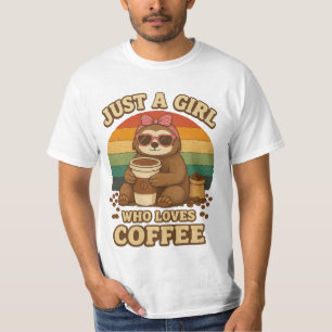 Gewoon Een Meisje Dat Van Koffie Houdt Grappig Ret T-shirt
