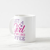 Gewoon een meisje dat van koffie houdt koffiemok (Voorkant links)