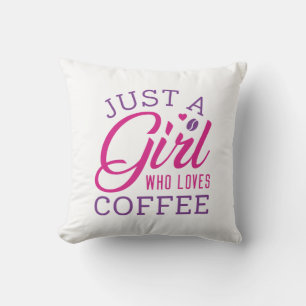Gewoon een meisje dat van koffie houdt kussen
