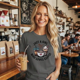 Gewoon een meisje dat van koffie houdt t-shirt