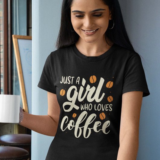 Gewoon een meisje dat van koffie houdt t-shirt