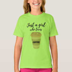 Gewoon een meisje dat van koffie houdt t-shirt