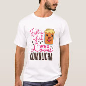 Gewoon een meisje dat van Kombucha Tea Kawaii houd T-shirt (Voorkant)