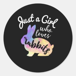 Gewoon een meisje dat van konijnen houdt   Bunny G Ronde Sticker