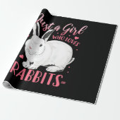 Gewoon een meisje dat van konijnen houdt cadeaupapier (Uitgerold)