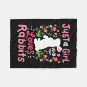 Gewoon een meisje dat van konijnen houdt fleece deken (Voorkant (Horizontaal))