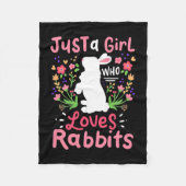 Gewoon een meisje dat van konijnen houdt fleece deken (Voorkant)