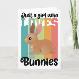 Gewoon een meisje dat van konijnen houdt Pasen Kon Kaart