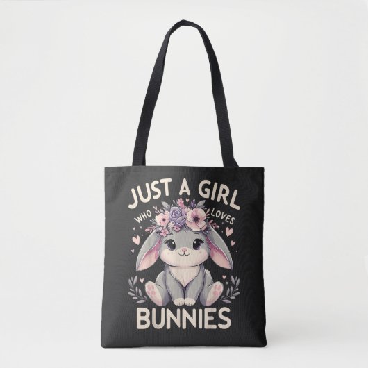 Gewoon een meisje dat van konijnen houdt tote bag (Voorkant)