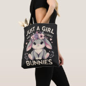 Gewoon een meisje dat van konijnen houdt tote bag (Dichtbij)