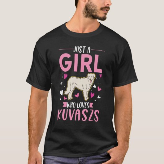 Gewoon een meisje dat van Kuvaszs Hongaarse Kuvasz T-shirt (Voorkant)