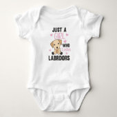 Gewoon een meisje dat van labrador Dogs Cute Anima Romper (Voorkant)