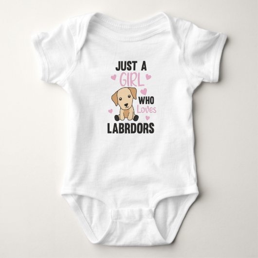 Gewoon een meisje dat van labrador Dogs Cute Anima Romper (Voorkant)