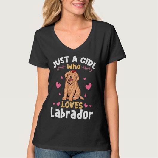 Gewoon een meisje dat van Labrador houdt, dat zich T-shirt (Voorkant)