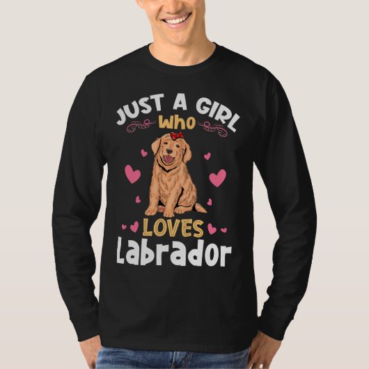 Gewoon een meisje dat van Labrador houdt, dat zich T-shirt (Voorkant)