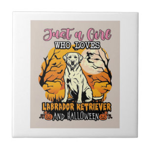 Gewoon een meisje dat van Labrador Retriever Hallo Tegeltje
