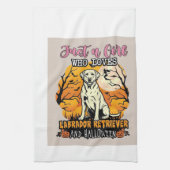 Gewoon een meisje dat van Labrador Retriever Hallo Theedoek (Verticaal)
