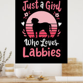 Gewoon een meisje dat van Labrador Retriever houdt Poster (Keuken)
