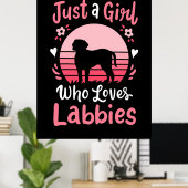 Gewoon een meisje dat van Labrador Retriever houdt Poster (Thuiskantoor)