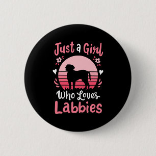 Gewoon een meisje dat van Labrador Retriever houdt Ronde Button 5,7 Cm