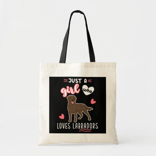 Gewoon een meisje dat van labradors chocolade lab tote bag (Voorkant)