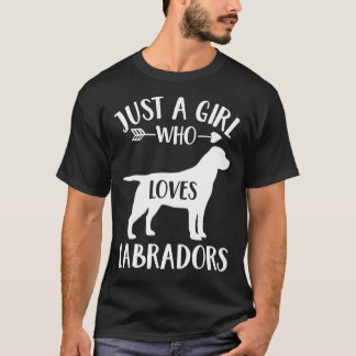 Gewoon een meisje dat van labradors houdt voor dog t-shirt
