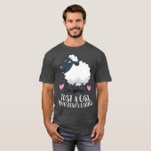 Gewoon een meisje dat van Lambs Cute Sheep Girl ho T-shirt (Voorkant volledig)