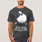 Gewoon een meisje dat van Lambs Cute Sheep Girl ho T-shirt (Voorkant)