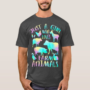 Gewoon een meisje dat van landbouwhuisdieren houdt t-shirt