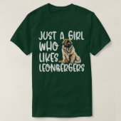 Gewoon een meisje dat van Leonbergers houdt T-shirt (Design voorkant)