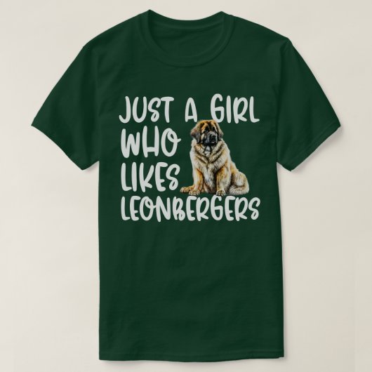 Gewoon een meisje dat van Leonbergers houdt T-shirt (Design voorkant)