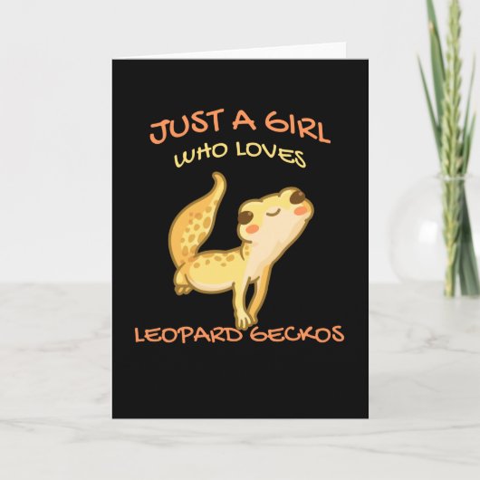 Gewoon een meisje dat van Leopard Gecko Gekko Liza Kaart (Voorkant)
