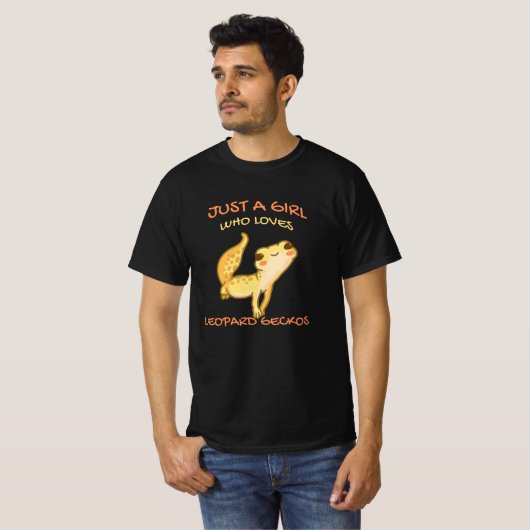 Gewoon een meisje dat van Leopard Gecko Gekko Liza T-shirt (Voorkant volledig)