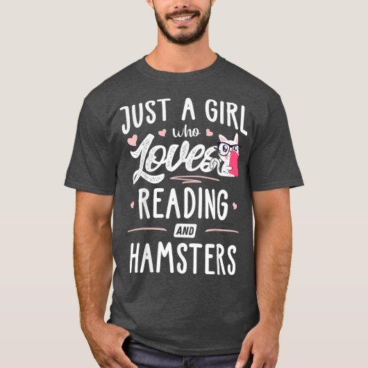Gewoon een meisje dat van lezen en hamsters cadeau t-shirt (Voorkant)