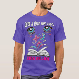 Gewoon een meisje dat van Lezen houdt en van Anime T-shirt