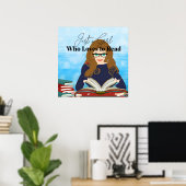 Gewoon een meisje dat van lezen houdt poster (Thuiskantoor)
