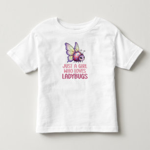 Gewoon een meisje dat van lieveheersbeestjes houdt kinder shirts