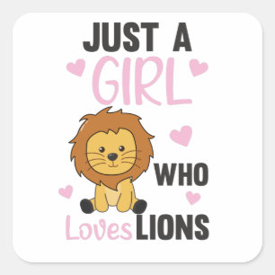 Gewoon een meisje dat van Lions houdt, die een gro Vierkante Sticker